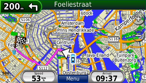 screenshot from GPS showing map of Europe