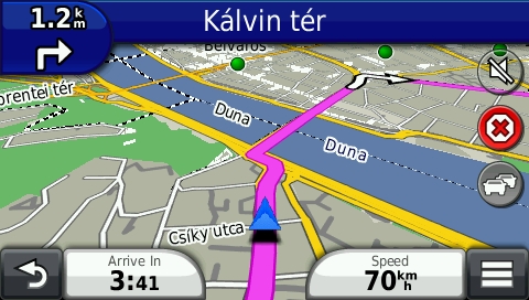 screenshot from GPS showing map of Central Europe